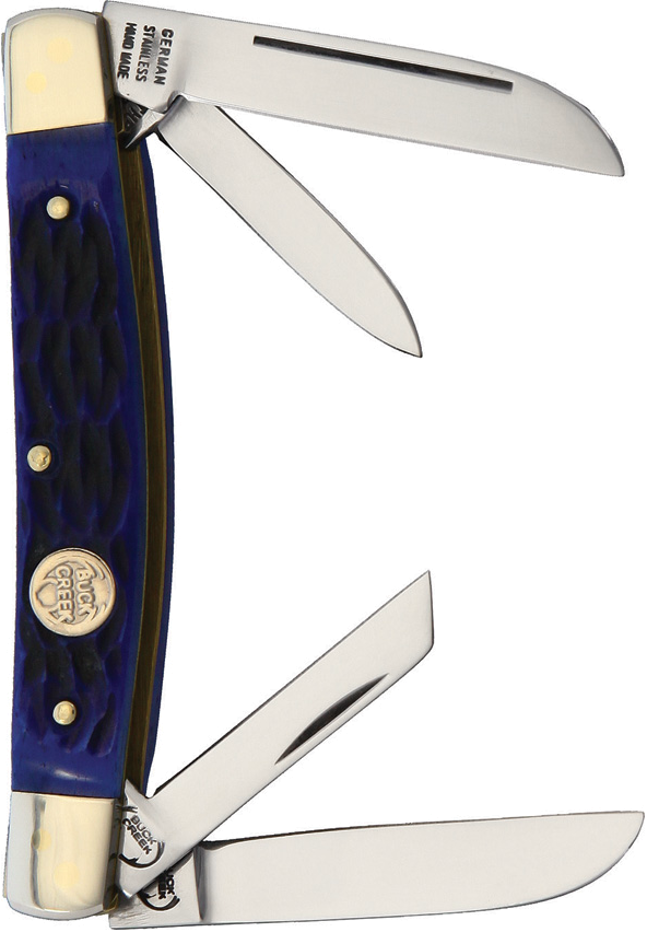 product image for Buck Creek Blue Pick Bone Handle 3-Blade Pocket Knife