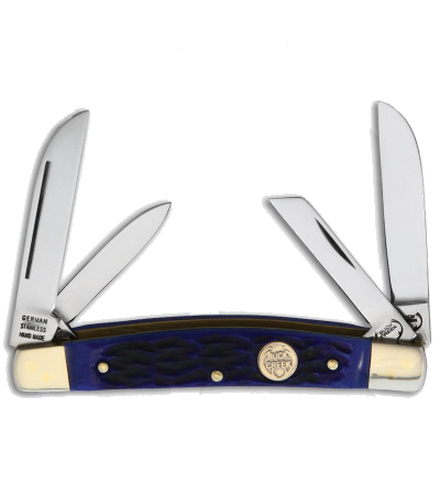 product image for Buck Creek Little Bear and Bull Blue Pocket Knife