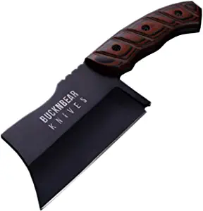 product image for Bucknbear Black 440C Steel Fixed Blade Tactical Chopper Knife G10 Handle