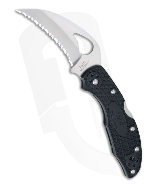 product image for Byrd Hawkbill Lightweight Black FRN Satin Serrated Edge Knife 22 SBK