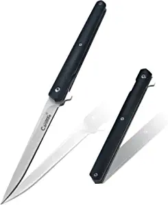 Carimee Slim Pocket Knife Wood Handle Alloy Steel Tanto Blade Model No. [Model Number Needed] product image