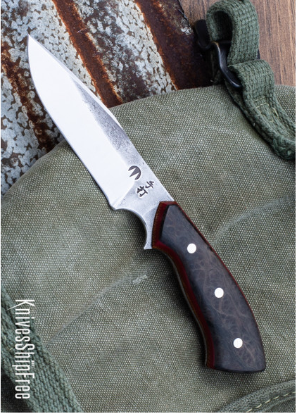 product image for 5540 Carter Cutlery Muteki Mini Aviator Hardwood Red G 10 Natural Canvas Micarta Liners CC 21 CJ 009