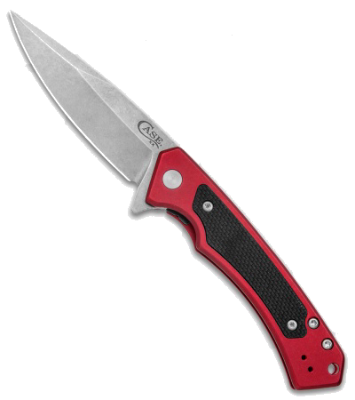Case Marilla CA 25881 Red & Black Aluminum & G-10 Handle S35VN Drop Point Plain Edge Stonewash Finish Folding Knife product image