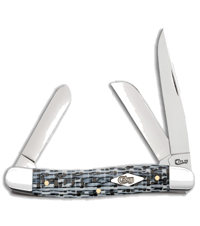 Case Black White Carbon Fiber Medium Stockman Pocket Knife 10318 SS