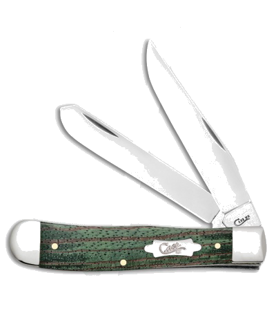 Case Trapper Green Zebrawood Handle Pocket Knife 7254 SS