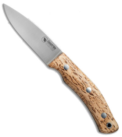 product image for Casstrom No. 10 SFK Stabilized Curly Birch Fixed Blade Knife Sandvik 14C28N Satin Finish