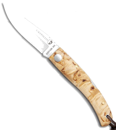 product image for Castillo Navaja Curly Birch Lock Back Knife Satin Finish