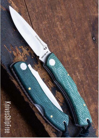 product image for Castillo Torre Juniper Green Micarta 14C28N Pocket Knife