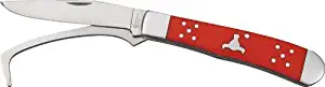 product image for Cattlemans Cutlery Stainless Steel Farrier Knife With Hoof Pick Red