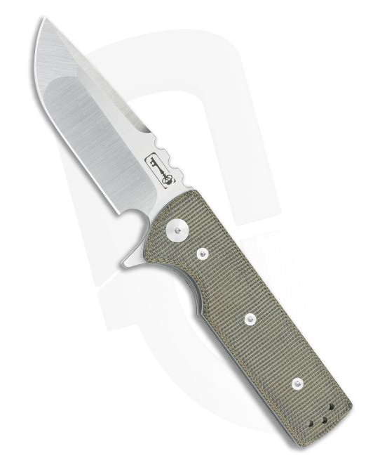 product image for Chaves Ultramar T A K Green Canvas Micarta M390 Flipper Knife