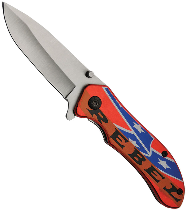 product image for China-Made Rebel Linerlock Assisted Opening 3.5" Satin Finish Stainless Blade