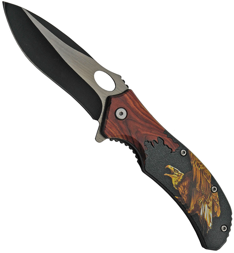 product image for China-Made Wildlife Linerlock Assisted Opening Pocket Knife with Eagle Artwork - Model A O 3.5