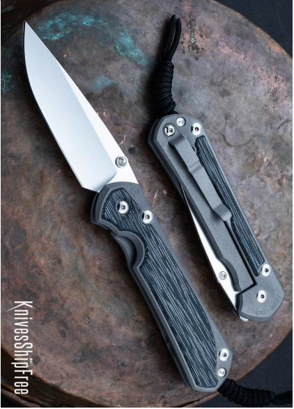 Chris Reeve Knives Large Sebenza 31 Black Canvas Micarta Inlay