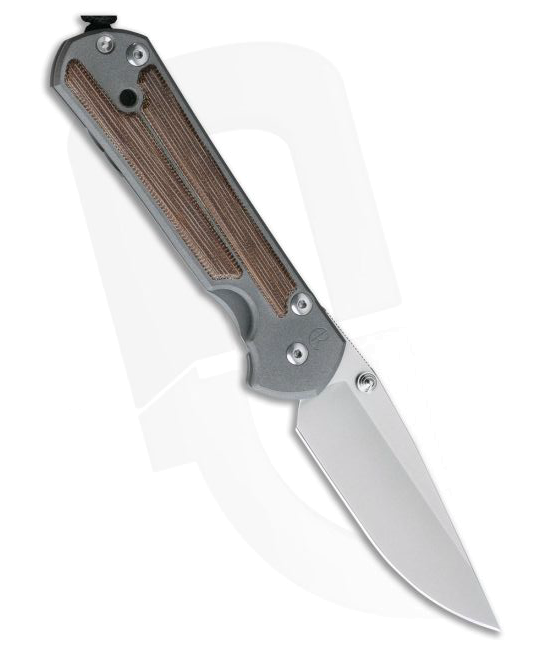 Chris Reeve Large Sebenza 21 Natural Canvas Micarta Left Handed Drop Point Knife L21-1263 product image