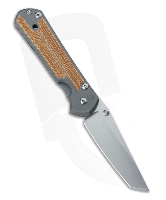 Chris Reeve Small Sebenza 21 Tanto Left Handed Natural Canvas Micarta Inlays