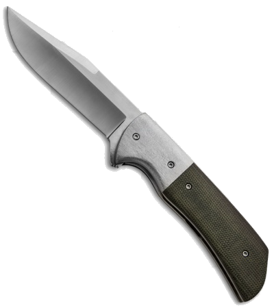 product image for Chuck Gedraitis Pathfinder Flipper Green Micarta S30V Satin Blade Knife