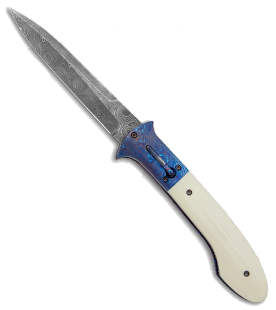 product image for Chuck Gedraitis Phoenix Automatic Knife Ivory Timascus Damascus