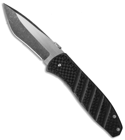 product image for Chuck Gedraitis Reverse Sora Frame Lock Knife Carbon Fiber Titanium CPM-154