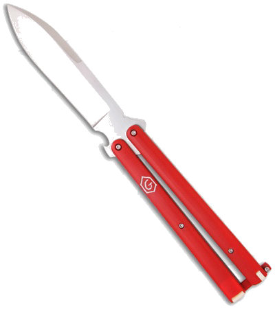 product image for Chuck Gedraitis Red Swiss Army Balisong #80 Butterfly Knife 154-CM Steel Blade