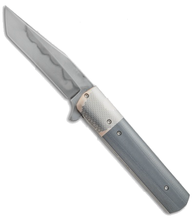 product image for Chuck Gedraitis Custom Yakuza Flipper Gray G-10 Superconductor Hamon Knife