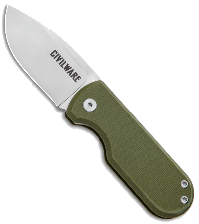 product image for Civilware Pointer Friction Folder OD Green G-10 Satin Blade Knife