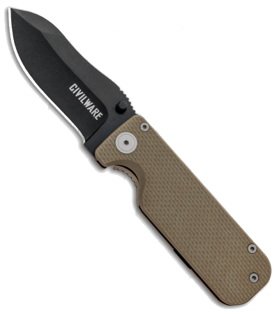 product image for Civilware Striker Bronze G-10 Black PVD Recurve Blade Folding Knife
