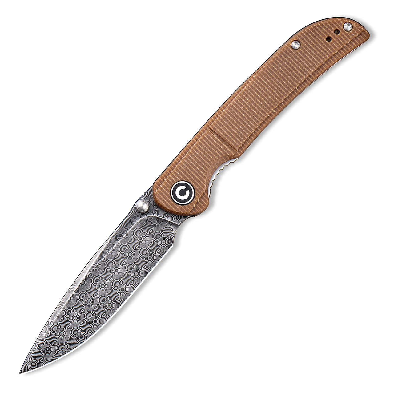 CIVIVI Imperium C-2107DS Brown Micarta Damascus Steel Blade Folding Knife