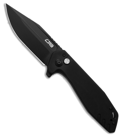 CJRB Riff Button Lock Knife Black G10