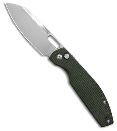 CJRB Cutlery Ekko Button Lock Knife Dark Green Micarta