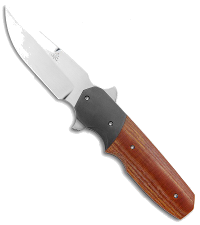 product image for Clark Custom Mini Freefall Flipper Knife Natural Micarta Zirconium 3 625 Satin