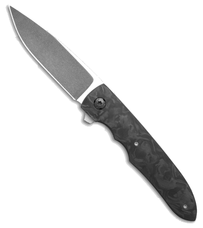 product image for Clark Custom Model 8 Black Marble CF Liner Lock Knife