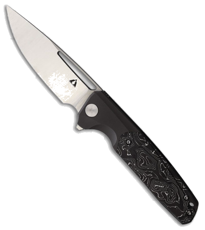 product image for CMB Made Knives Darma M390 Titanium Black White CF Liner Lock Knife