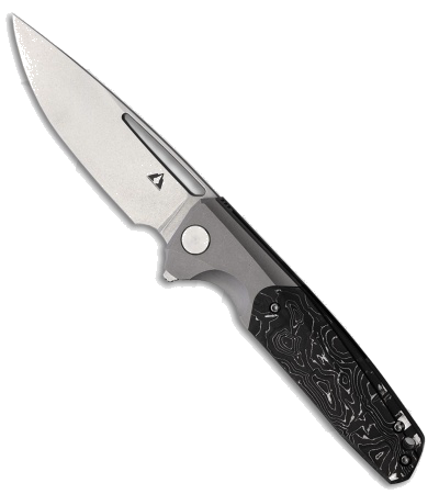product image for CMB Made Knives Darma M390 Titanium Black White CF EDC Folding Knife