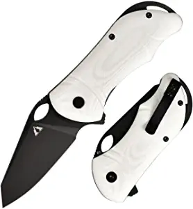 product image for CMB Made Knives Hippo Pocket Folding Knife D 2 Steel Blade G 10 Handle Camping Outdoors EDC CMB 05 W White