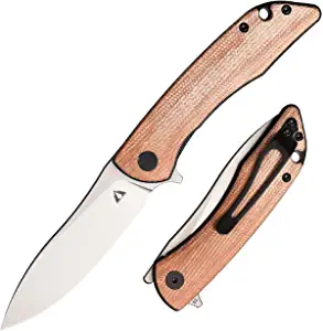 product image for CMB Made Knives Black D2 Liner Lock Flipper Folding Pocket Knife Green Micarta Handle
