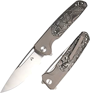 product image for CMB Made Knives Darma Titanium Carbon Fibre Handle M390 Steel Pocket Folding Knife