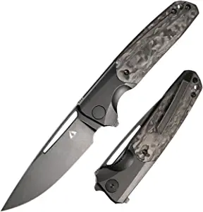 product image for CMB Made Knives Darma Titanium Black Carbon Fibre Handle Pocket Folding M390 Steel Tactical Survival Camping Outdoors Knife