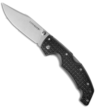 product image for Cold Steel Voyager Large Clip Point Black Grivory Tri-Ad Lock Knife 29AC