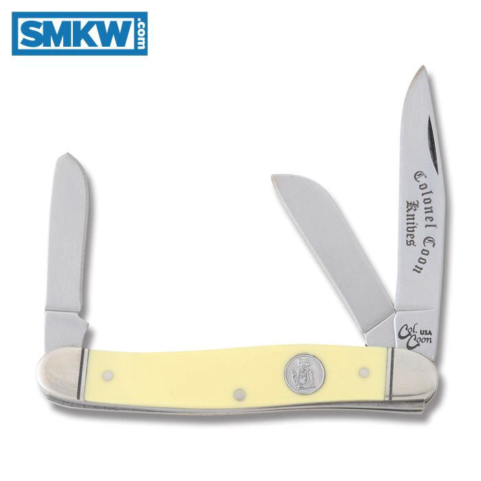 product image for Colonel Coon Yellow Synthetic Stockman Model CC54 Pocket Knife