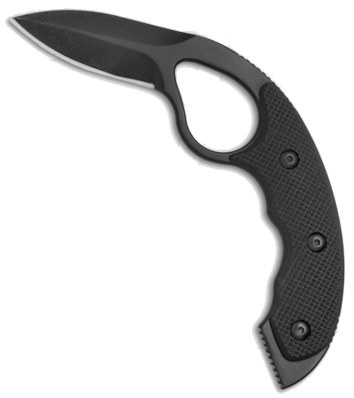 product image for Colonel Blades NCO Fullbird AUS-8 Black Fixed Blade Knife with Trainer and Sheath Model 2.75