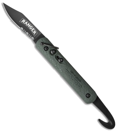 product image for Colonial Ranger OD Green Automatic Knife Black Serrated Blade M736C