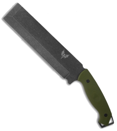 product image for Combat Ready CUMA Battle Cleaver 5160 Steel Fixed Blade Knife OD Green G10