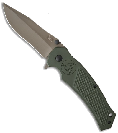 product image for Combative Edge M1 OD Green Spring Assisted Clip Point Knife