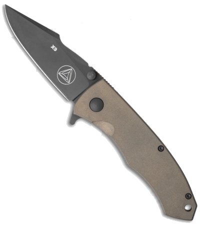 product image for Combative Edge X9 Bronzed Titanium Frame Lock Knife