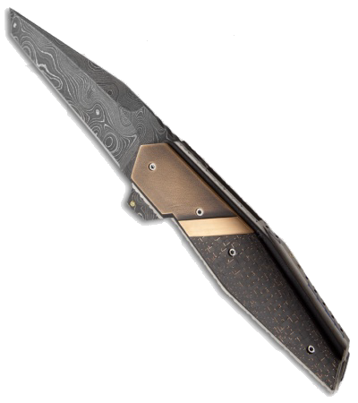 Corrie-Schoeman N Able Folder Knife Lightning Strike Carbon Fiber G-10 Titanium Damascus Blade product image