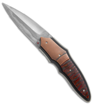 product image for Corrie Schoeman X-Plain Red Stabilized Pod Titanium Liner Lock Flipper Knife