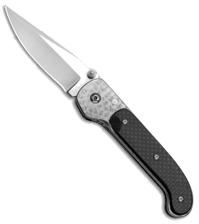 product image for Crawford Custom Fighter ATS-34 Stainless Steel Liner Lock Knife Carbon Fiber Titanium