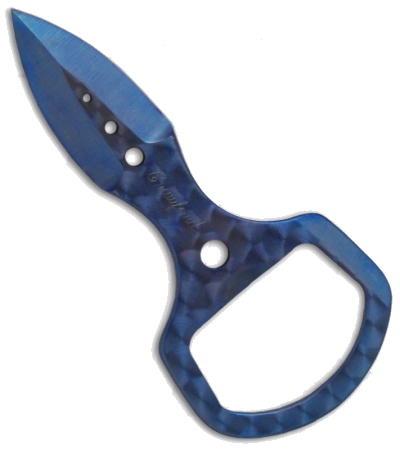 product image for Crawford Blue Titanium Key Chain Bottle Opener Knife with Kydex Sheath