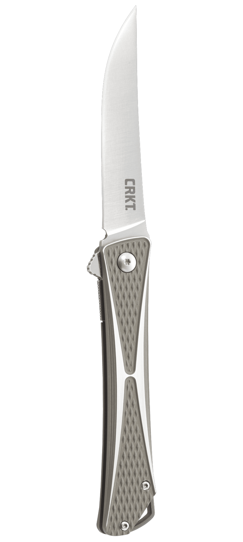product image for CRKT Crossbones Gray Aluminum Handle Folding Knife AUS 8 Steel Model 7530