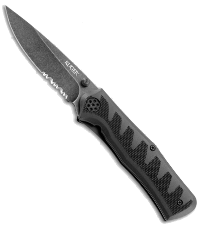product image for CRKT-Ruger 2-Stage Tanto Black Flipper Knife R2102K